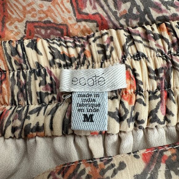 Ecote Womens High Low Midi Skirt M Sheer Floral Boho Fairygrunge Flowy Ethereal - Picture 3 of 7